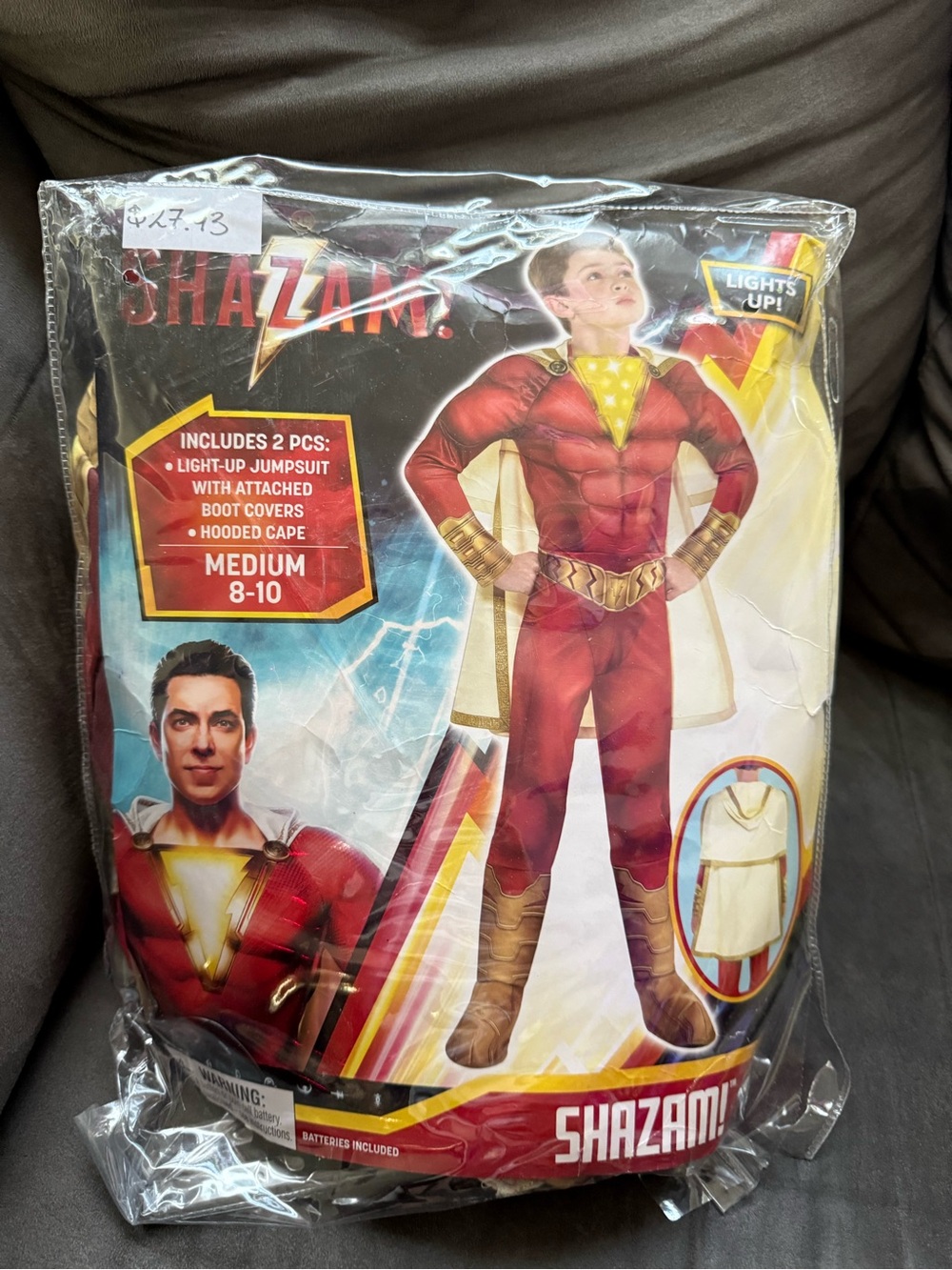 Kids Shazam! Costume with Cape - Medium (8-10)